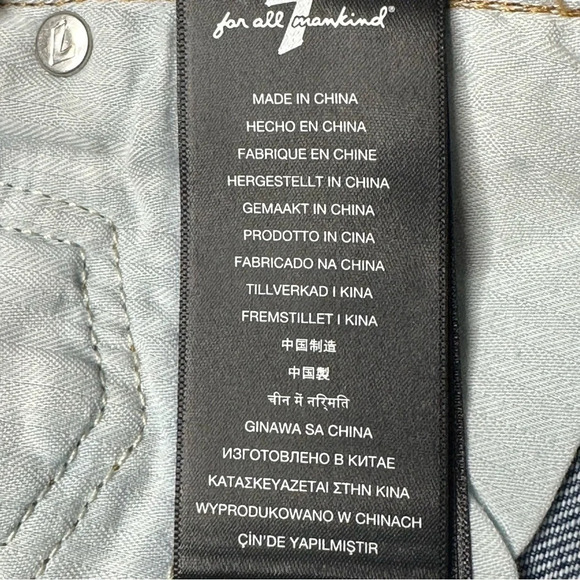 7 For All Mankind 50/50 Ripped High Waist Ankle Straight Leg Jeans. Sz: 28 - Picture 13 of 14